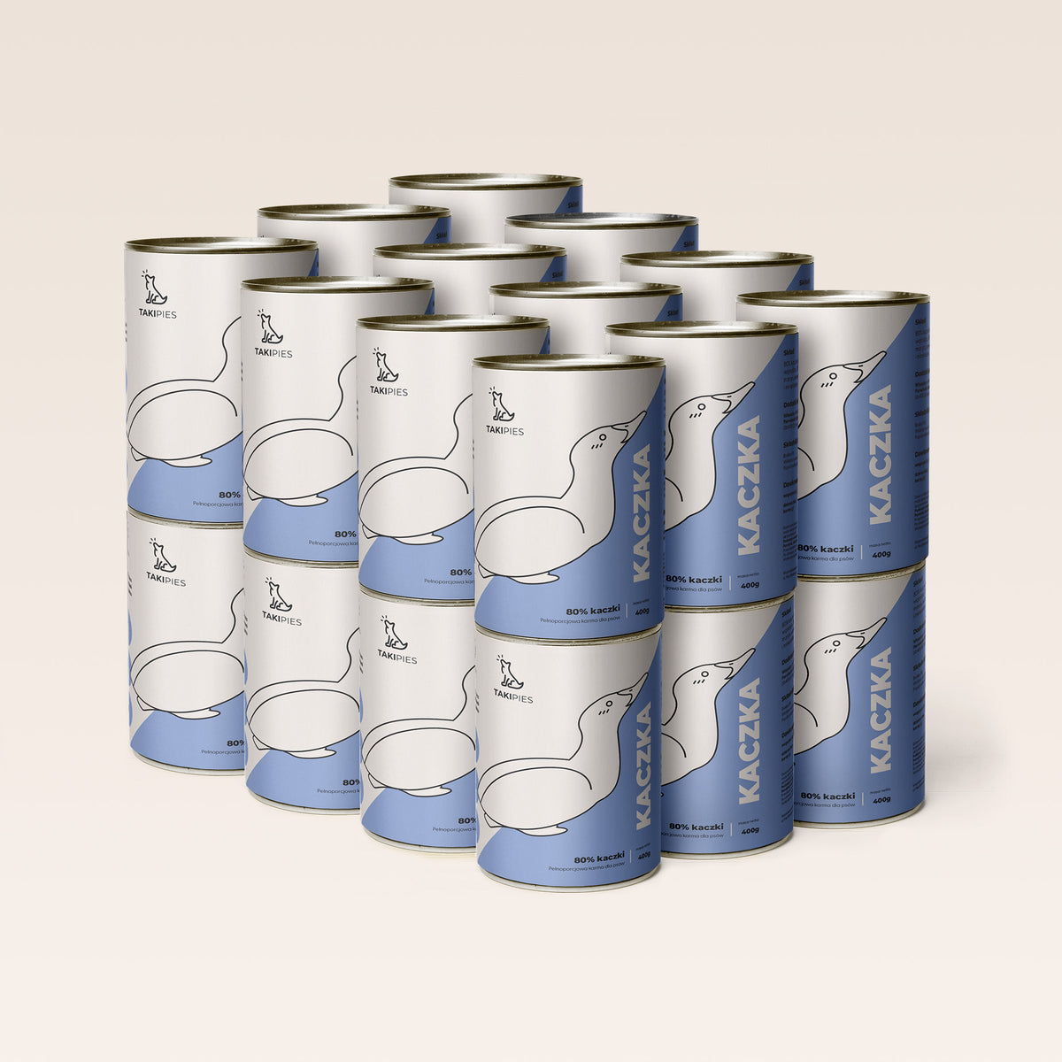 Karma mokra dla psa Kaczka 80% - zestaw 24 puszek po 400 g