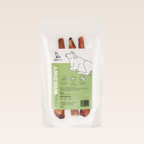 Penis wołowy dla psa - naturalny gryzak 3 sztuki, bez konserwantów