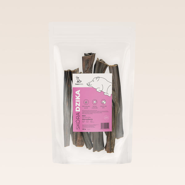Skóra dzika dla psa - naturalny gryzak 250 g, dziczyzna